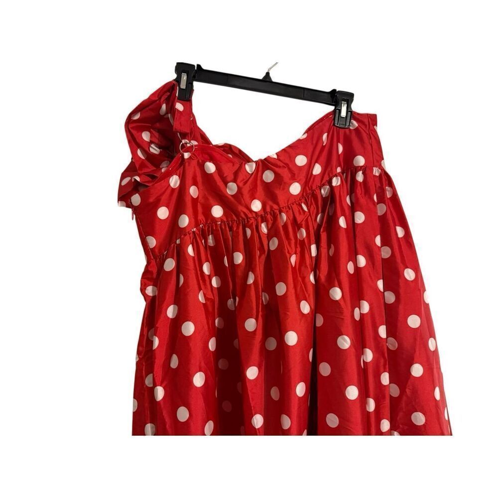 Brand New Anthropologie Atsu Sally Bow Polka Dots Red and White Maxi Dress 1X - Picture 5 of 15